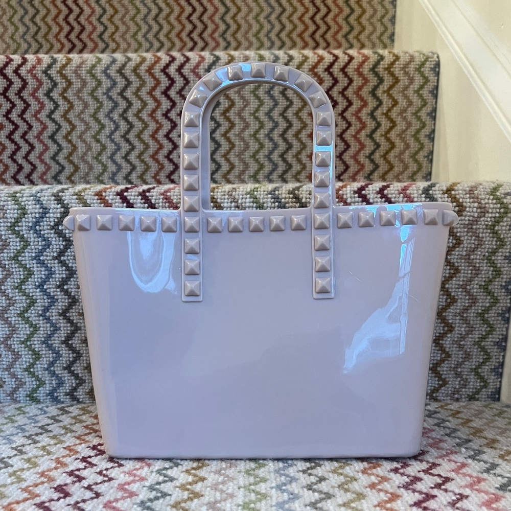Nude, rockstud, Jelly hand tote purse